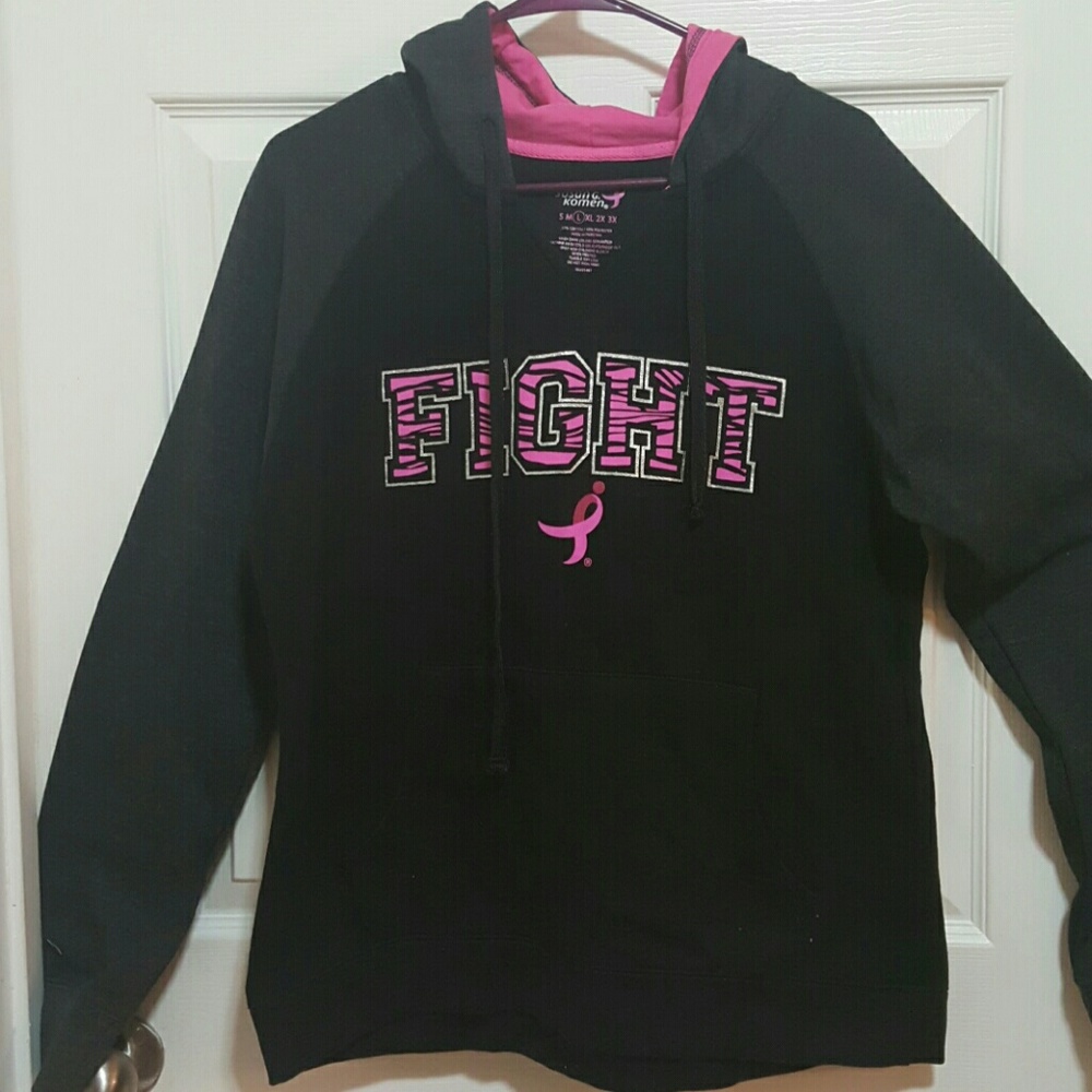 Susan G Komen Fight Pink Ribbon hooded sweatshirt